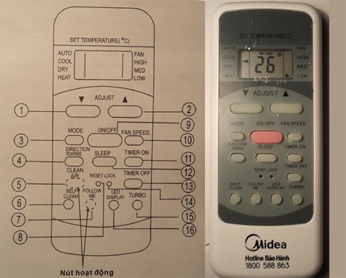 Cách bật chế độ sưởi ấm trên điều hòa Midea