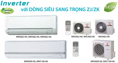 Điều hòa Mitsubishi 2 chiều INVERTER SRK/SRC 71ZS-S5 24.000 BTU