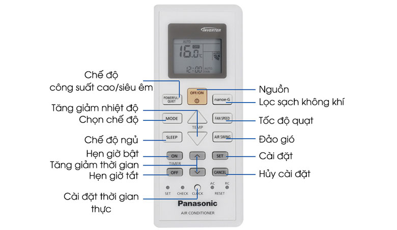 Hướng dẫn cách sử dụng điều khiển điều hòa Panasonic