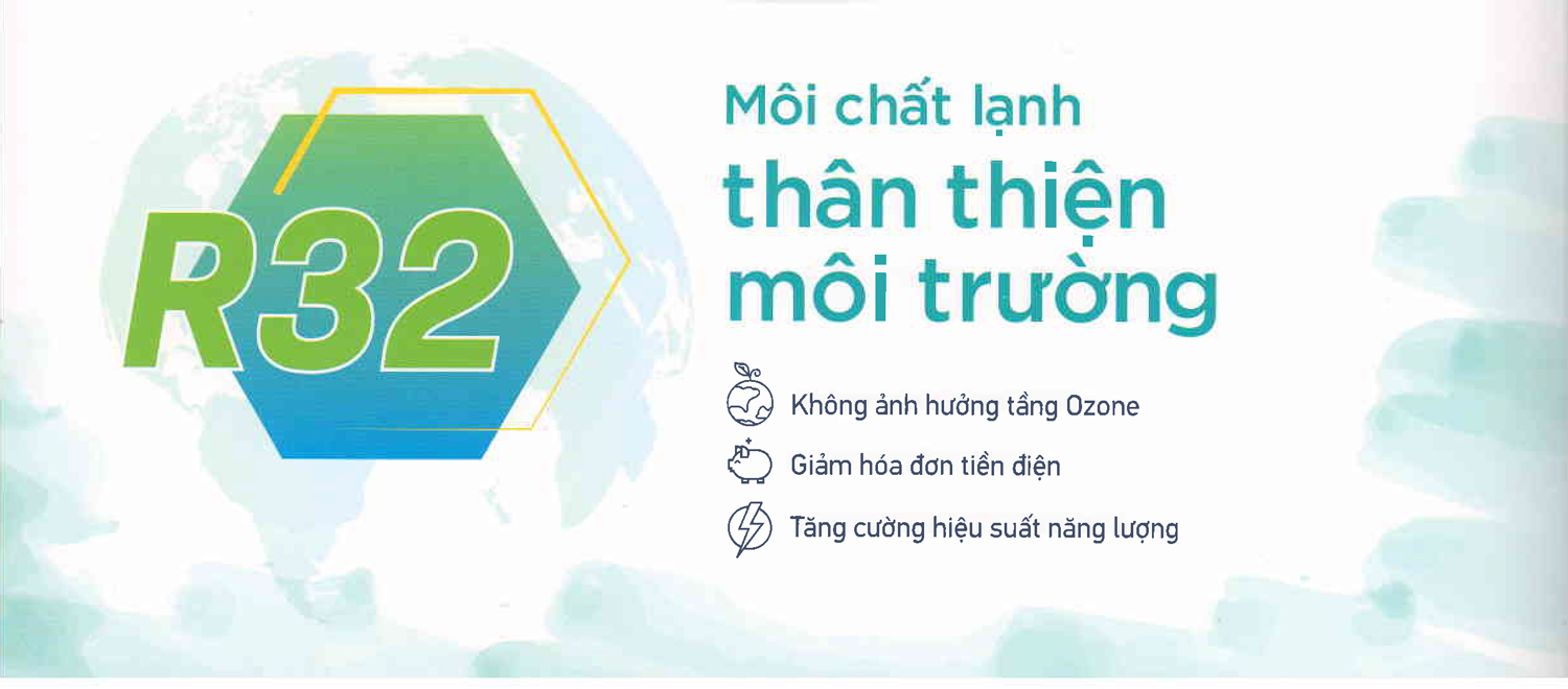 điều hòa multi S sử dụng môi chất lạnh Gas R32 thân thiện môi trường