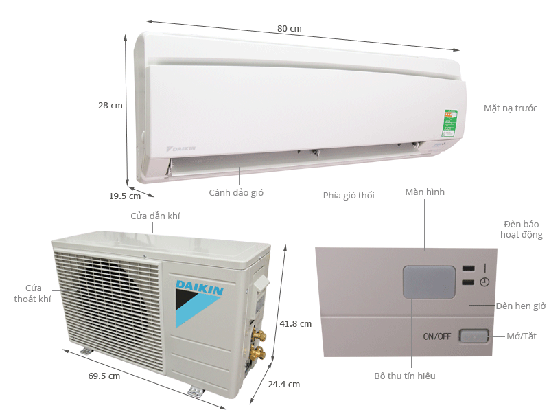 Thông số kỹ thuật Máy lạnh Daikin 1 HP FTNE25MV1V9