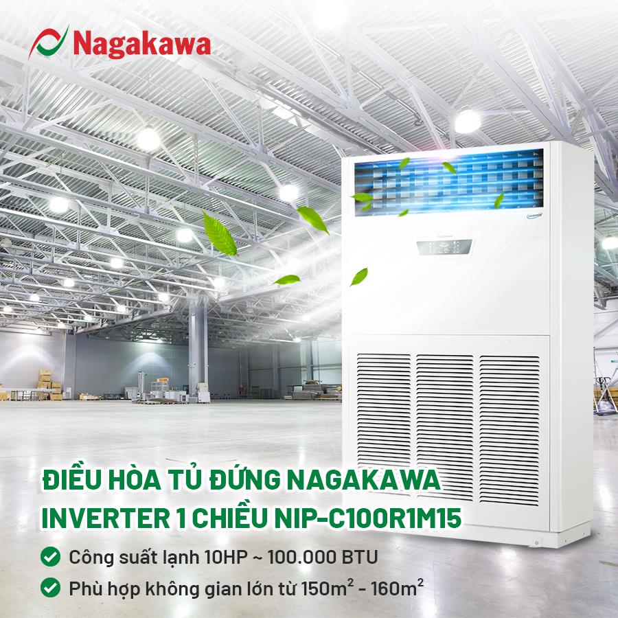 Điều hòa tủ đứng Nagakawa inverter 1 chiều 100.000BTU NIP-C100R1M15