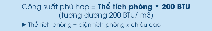 Tính công suất máy lạnh theo thể tích phòng